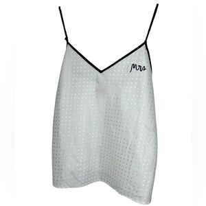 Kate Spade White Pajama Top with Polka Dots and Mrs  Embroidery Size Medium